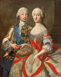 Ritratto di Caterina la Grande (1729-96) e del principe Petr Fedorovich (1728-62) 1740-45